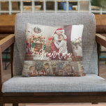Christmas Gramdma Photo Collage Personalized  Throw Pillow<br><div class="desc">Featuring grandkids photo collage and a modern script typography you can easily change to add your family name and photos. An elegant design to send to friends and family this Holiday season.</div>