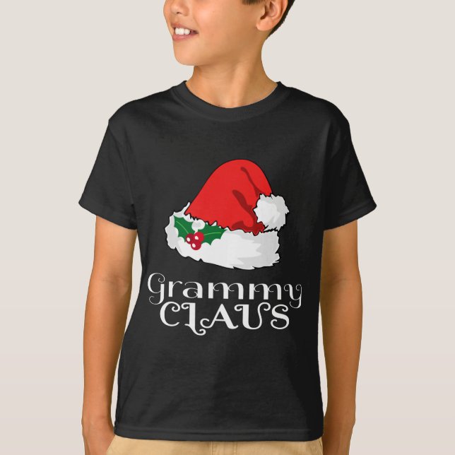 Christmas Grammy Claus Matching Pajama Santa Hat X T-Shirt (Front)