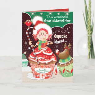 Christmas, Granddaughter, Cupcake Marcy Pam Card