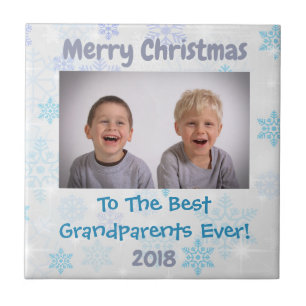 Christmas Grandparents Grandchildren Custom Photo Tile