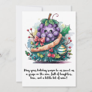 Christmas grape tree holiday card