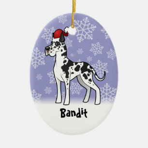 Christmas Great Dane(add your pets name) Ceramic Ornament