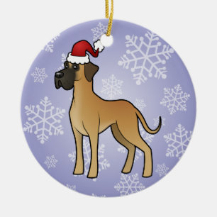 Christmas Great Dane Ceramic Ornament