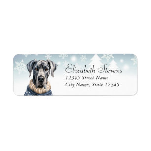 Christmas Great Dane Chien Retourner l'adresse Éti