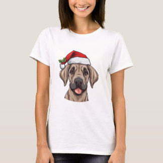 Christmas Great Dane T-shirt - Fawn