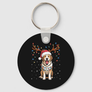 Christmas Great Pyrenees Dog Santa Reindeer Xmas P Keychain