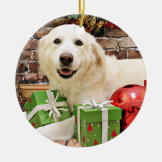 Christmas - Great Pyrenees Labrador X - Ginny Ceramic Ornament