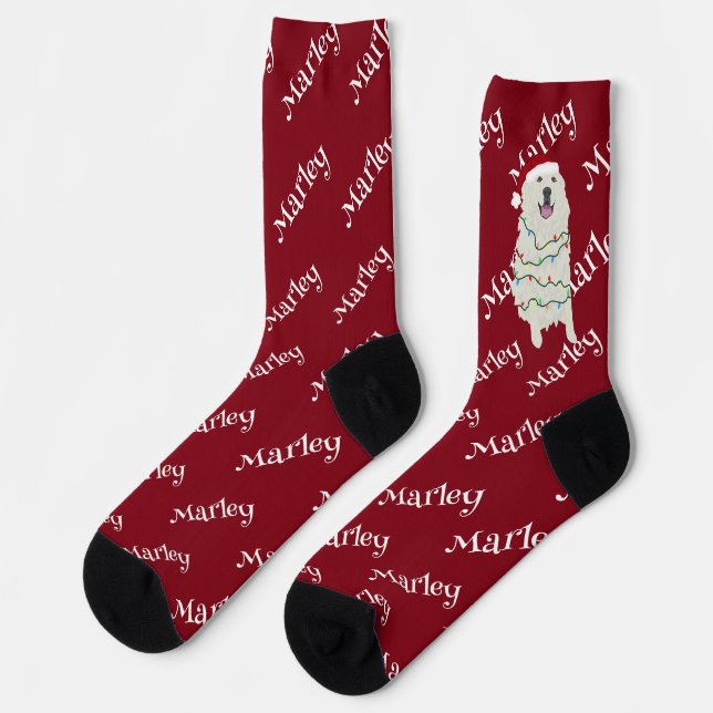 Christmas Great Pyrenees Socks (Left)