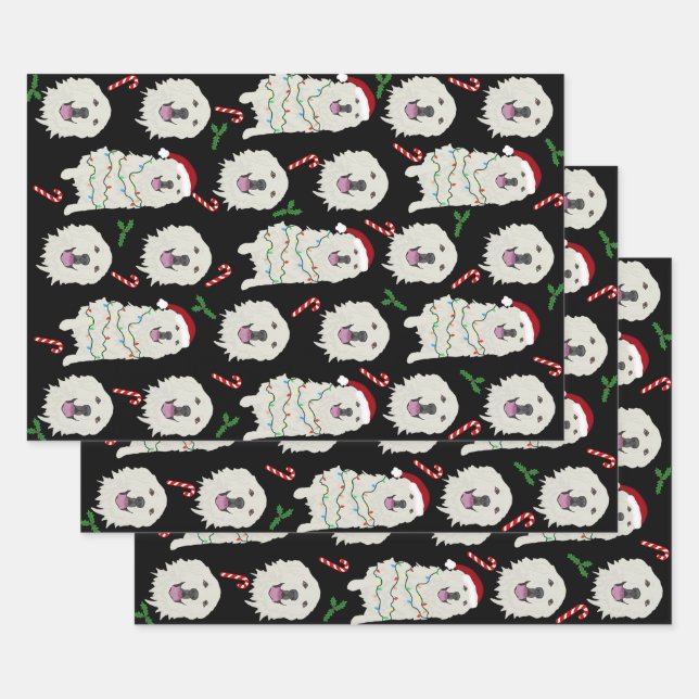 Christmas Great Pyrenees  Wrapping Paper Sheet (Set)