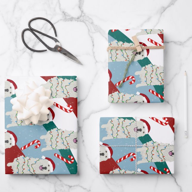 Christmas Great Pyrenees  Wrapping Paper Sheet (Front)