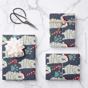 Christmas Great Pyrenees Wrapping Paper Sheet