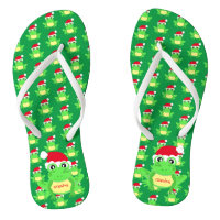 Christmas Gree Frog Santa Hat Pattern Name Flip Fl