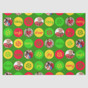 Christmas green add your own photos tissue paper