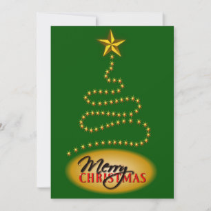 Christmas Green and Gold Party Invitation Invite