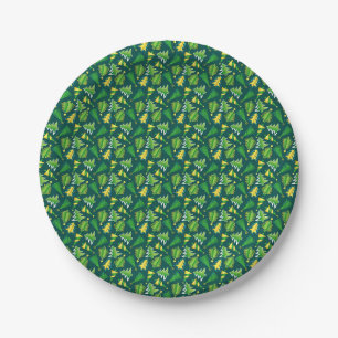 Christmas Green and Gold Tree Paper Plate