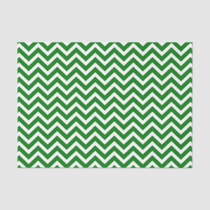 Christmas Green and White Chevron ZigZag Tissue Paper