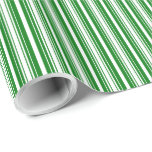 Christmas Green and White Stripes Wrapping Paper<br><div class="desc">Thick and thin alternating stripes in evergreen Christmas Green set off against bright white make an eye-catching and pleasing repeat pattern.  Elegant and classic,  use Green and White Stripes with Christmas colours of Red and Gold to mark the festive season.</div>