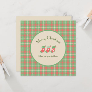 Christmas green-based Plaid Invitation
