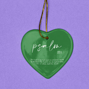 Christmas Green Bible Verse Psalm Ceramic Ornament