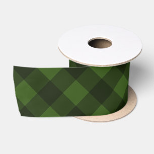 Christmas Green & Black Buffalo Plaid Satin Ribbon