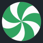 CHRISTMAS GREEN CANDY CLASSIC ROUND STICKER<br><div class="desc">Christmas candy part of the cute cookies and cocoa christmas collection</div>