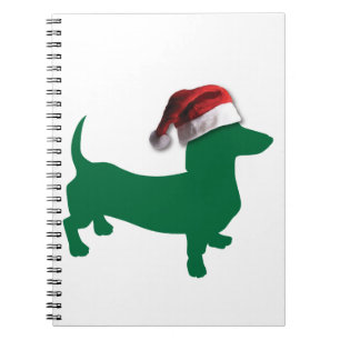 Christmas Green Dachshund Notebook