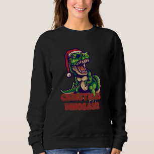Christmas Green Dinosaur   Dinosaur Design Sweatshirt