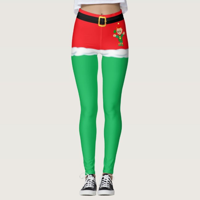 Christmas Green Elf leggings (Front)