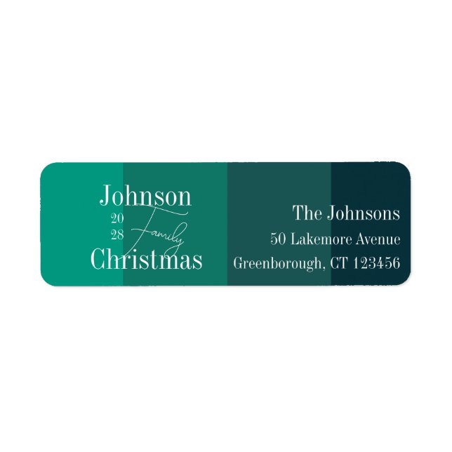 Christmas Green Family Return Adresse (Devant)