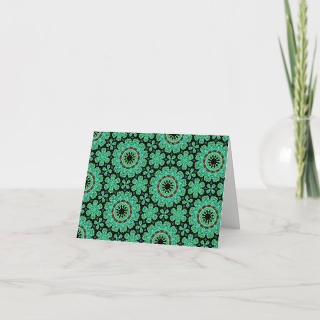 Christmas Green Floral Card (Front)