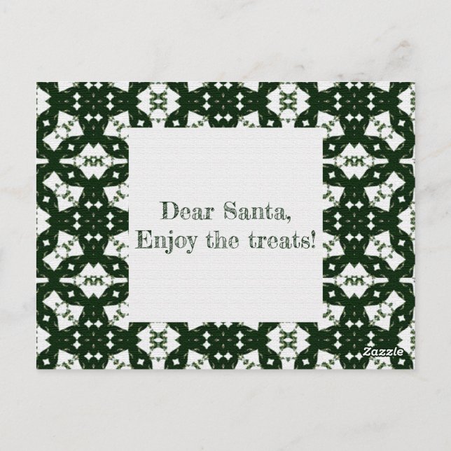 Christmas Green Garland Postcard (Back)