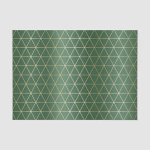 Christmas Green Gold Triangle Geometric Tissue Paper