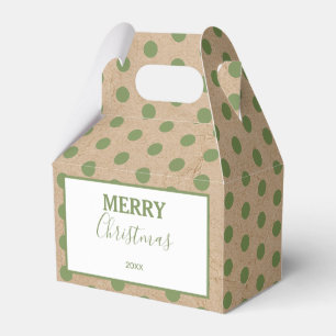 Christmas Green Kraft Polka Dots  Favor Box