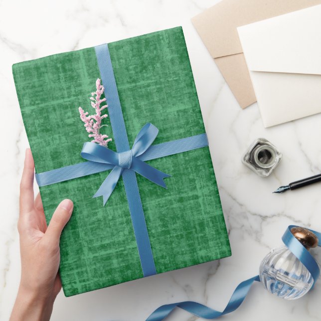 Christmas Green Linen Wrapping Paper (Gifting)