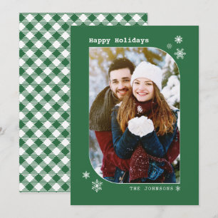 Christmas Green Modern Minimalist Photo Card