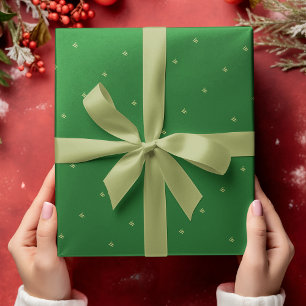 Christmas Green Monogram Gift Wrap Wrapping Paper
