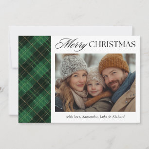 Christmas Green Plaid Photo Holiday Card
