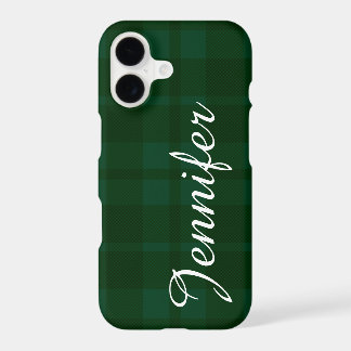 christmas green plaid tartan personalized modern