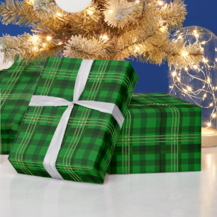 Christmas Green Plaid Wrapping Paper