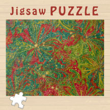 Christmas Green Red Gold abstract marbled