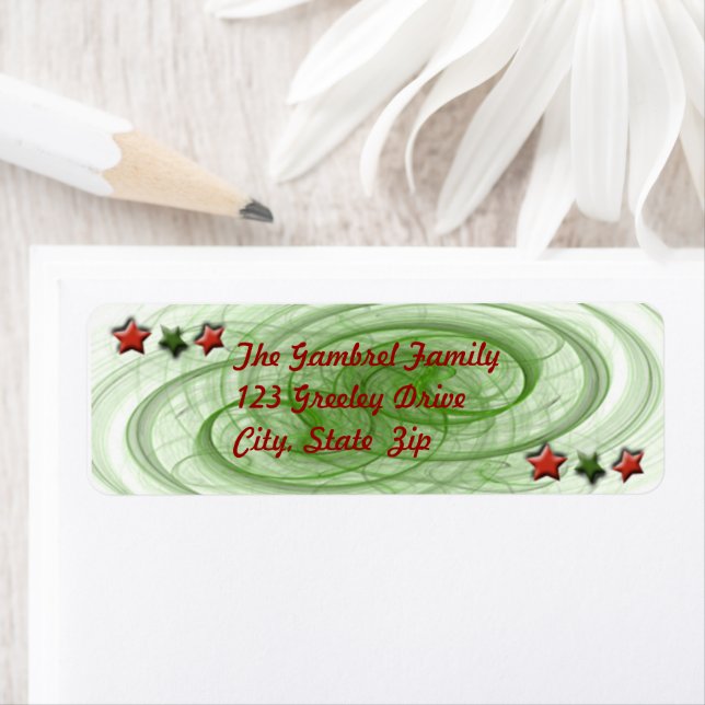 Christmas Green Spirals Red Stars Template (Insitu)