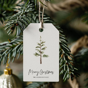 Christmas Green Tree Merry Christmas Gift Tags