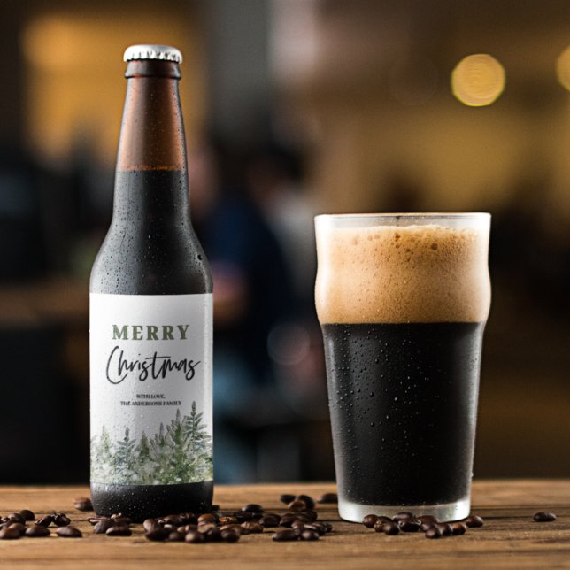 Christmas Green Tree | Merry Christmas Wine Label (Creator Uploaded)