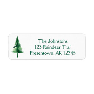 Christmas Green Watercolor Pine Tree