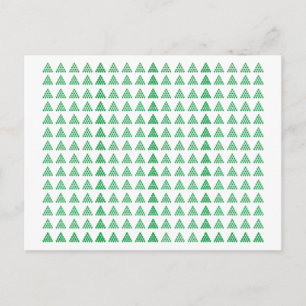Christmas Green white snowflakes Pine Trees Postcard