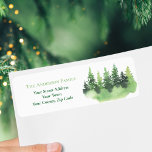 Christmas Green Winter Forest Fir Trees Name<br><div class="desc">Christmas Watercolor Green Winter Forest Fir Trees Name & Return Address Label.</div>