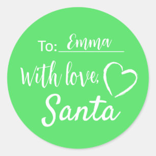 Christmas Green With Love From Santa Sticker