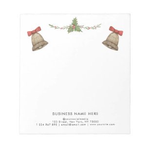 Christmas Greenery Bells Custom Professional Text Notepad
