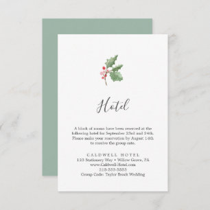 Christmas Greenery & Berry Hotel Enclosure Card