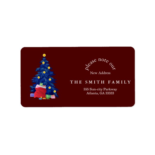 Christmas Greenery & Berry New Address  Label (Front)
